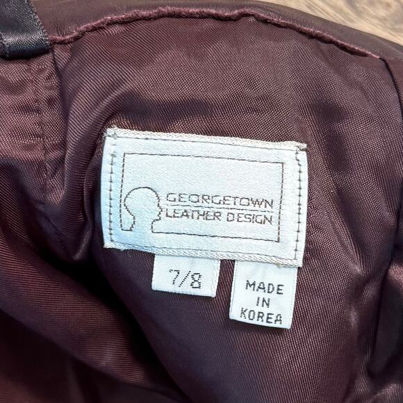 Georgetown Leather Design Women’s VTG 100% Leather Pants Brown Made In Korea 7/8 - Picture 8 of 10